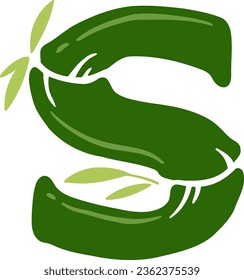 an alphabet with a bamboo theme