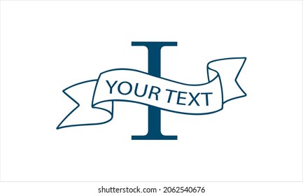 I Alphabet Banner abstract monogram vector logo template