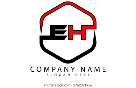 diseño del logotipo EH basado en alfabetos.Logo de la letra EH.