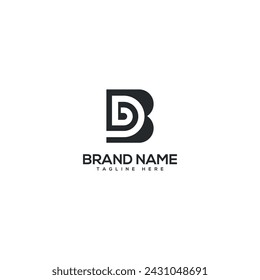 Alphabet BD DB letter logo design vector template. Initials monogram icon.