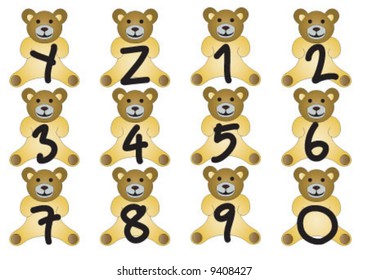 Alphabet bears are holding the letters