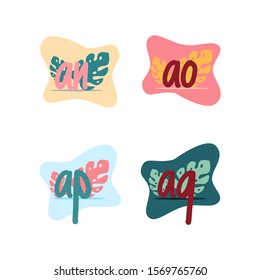 alphabet with beautiful colorful floral decorative