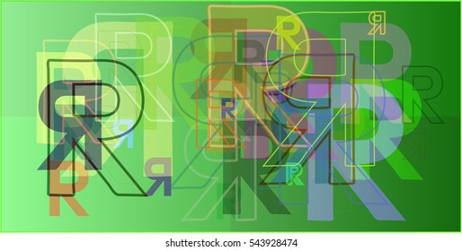 alphabet between view and R, great illustration