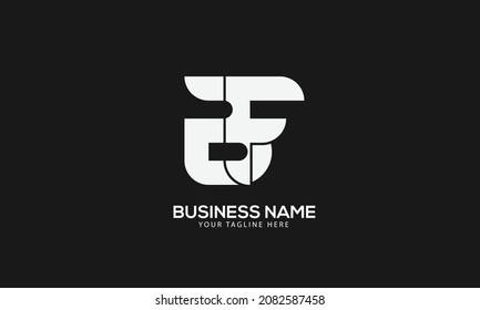 Alphabet BF or FB abstract monogram vector logo template