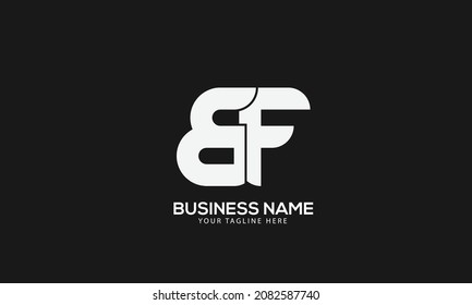 Alphabet BF or FB abstract monogram vector logo template