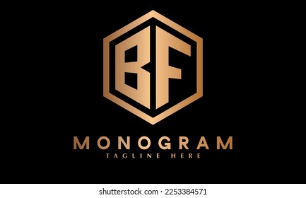 Alphabet BF or FB abstract monogram vector logo template