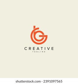 Alphabet BG GB letter modern monogram style logo vector template.