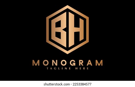 Alphabet BH oder HB abstrakte Vorlage für ein Monogramm-Vektorlogo