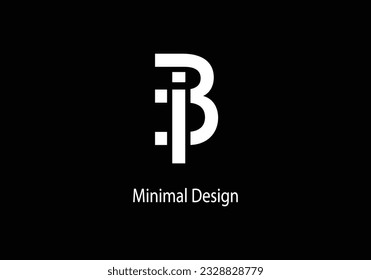 Alphabet BI , diseño de logotipo vectorial, monograma, arte de línea, plantilla