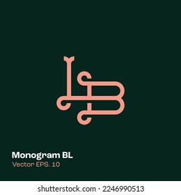 Alphabet BL illustration monogram vector logo template, can be used for branding and business logo