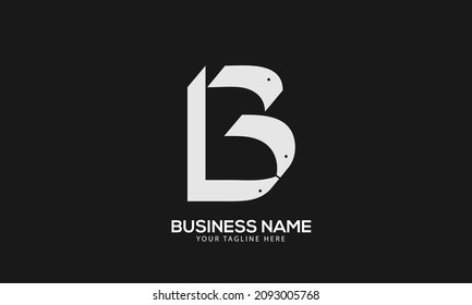 Alphabet BL or LB abstract dolphine monogram vector logo template