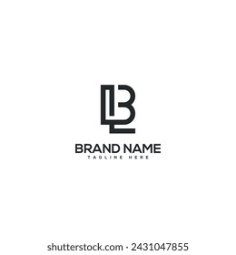 Alphabet BL LB letter logo design vector template. Initials monogram icon.