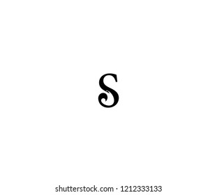 Alphabet Black S Letter Monogram Swirl Logo