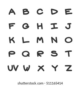 Alphabet Black. Vector abc font trendy.