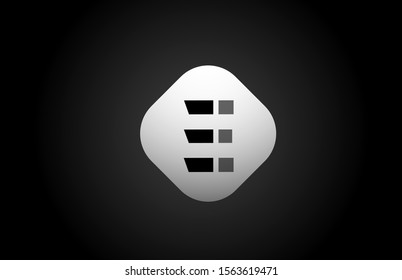alphabet black white E letter logo shape icon for company design. Logotype concept