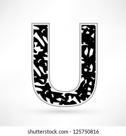 alphabet black and white spots. U