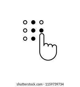 alphabet for the blind icon. Element of disabled icon for mobile concept and web apps. Thin line alphabet for the blind icon can be used for web and mobile