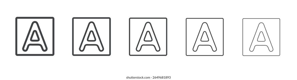 alphabet block icon flat thin illustration symbol