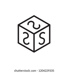 alphabet block icon in trendy flat design 