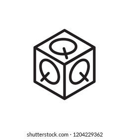 alphabet block icon in trendy flat design 