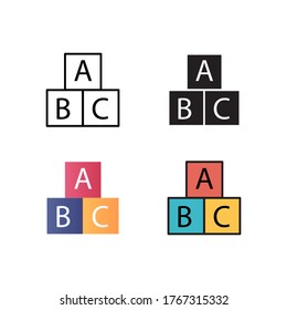 alphabet block icon vector illustration with different style design. isolated on white background