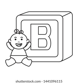 alphabet block toy with baby boy