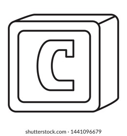 alphabet block toy baby with letter c