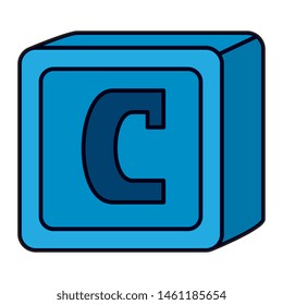 alphabet block toy baby with letter c
