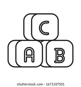 alphabet blocks child toy flat style icon vector illustration design