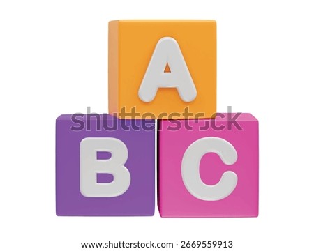  Alphabet blocks for children icon 3d rendering illustration