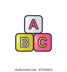 alphabet blocks icon. vector illustration