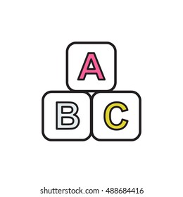alphabet blocks icon. vector illustration