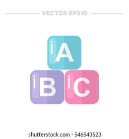 alphabet blocks icon. vector illustration