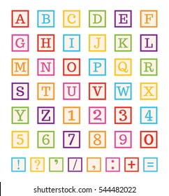 alphabet blocks letters numbers symbols stock vector royalty free 544482022 shutterstock