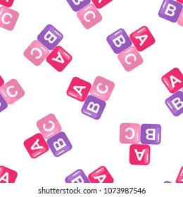 alphabet blocks seamless pattern