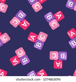 alphabet blocks seamless pattern