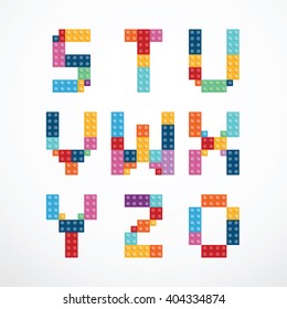 Alphabet blocks style vector set.
