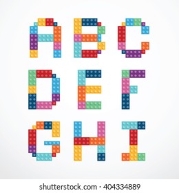 Alphabet blocks style vector set.
