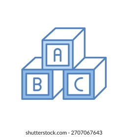 Alphabet Blöcke, Vektorsymbol, Stockgrafik