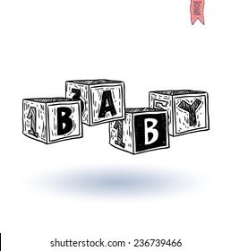 alphabet blocks, vector illustration