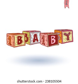 alphabet blocks, vector illustration