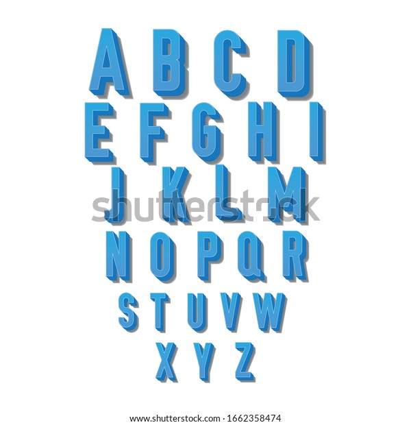 Alphabet Blue 3d Font Vector Graphics Stock Vector (Royalty Free ...