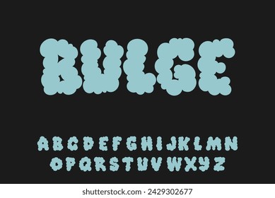  Alphabet Blue Simple Bubble Graffity type vector Letters