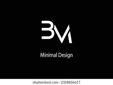 Alphabet BM , Vektorlogo-Design, Monogramm, Line Art, Tempel