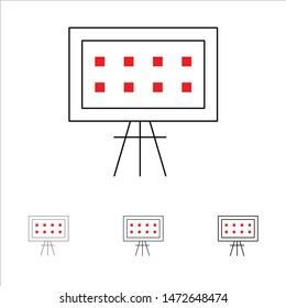 Alphabet, Board, Education, Presentation Bold and thin black line icon set