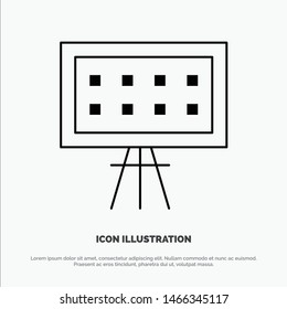 Alphabet, Board, Education, Presentation Line Icon Vector. Vector Icon Template background