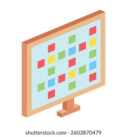 Alphabet Board isometric 3D icon, mini illustration. use for modern concept, print, UI, UX kit, web and app development. Vector EPS 10, related to learning and education, science