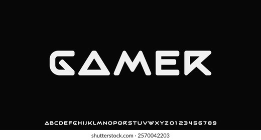 Alphabet Bold Futuristic Font,Uppercase Typeface, font for game,urban ,sport, movie,digital.Vector illustration