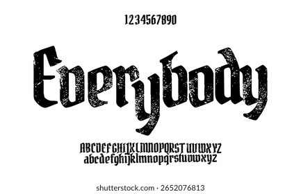 Alphabet Bold Grunge Font. Rustic Font. Distressed Font. Rough Font.