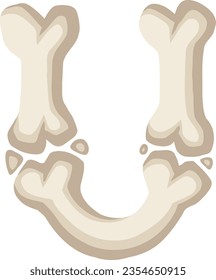 Alphabet mit Knochen- und Horrorthema